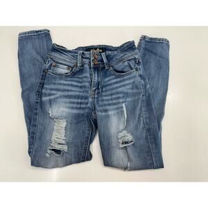 Indigo Rein Juniors Jeans Size 3 Distressed Denim
